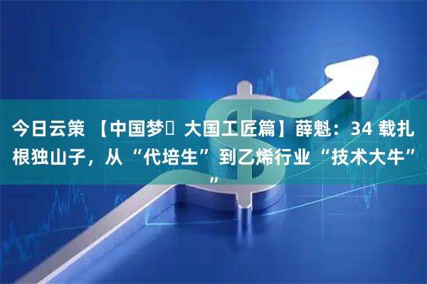 今日云策 【中国梦・大国工匠篇】薛魁：34 载扎根独山子，从 “代培生” 到乙烯行业 “技术大牛”