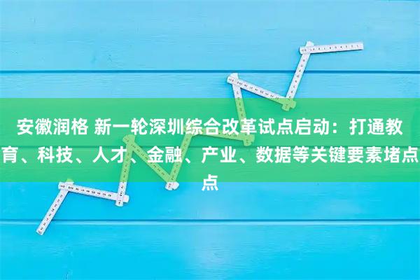 安徽润格 新一轮深圳综合改革试点启动：打通教育、科技、人才、金融、产业、数据等关键要素堵点
